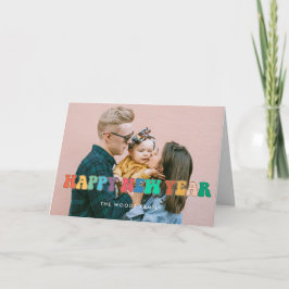 Tarjeta Festiva Guión pintoresco colorido Fotos de Año Nuevo Feliz