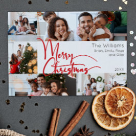 Tarjeta Festiva Guión Rojo Feliz Año De Navidad, Reseña 6 Foto