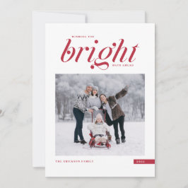 Tarjeta Festiva Guión rojo moderno brillante días antes de la foto