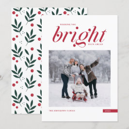 Tarjeta Festiva Guión rojo moderno brillante días antes de la foto