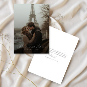 Tarjeta Festiva Guión Romántica foto de pequeños Navidades casados