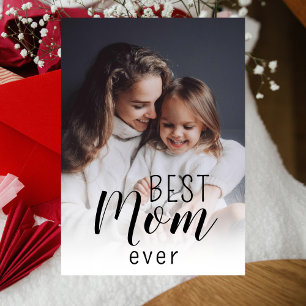 Tarjeta Festiva Guión simple elegante Mejor mamá personalizada 