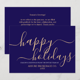 Tarjeta Festiva Guión simple Felices vacaciones empresas