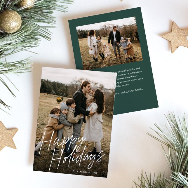 Tarjeta Festiva Guión simple moderno Felices Fiestas 2 Foto (Subido por el creador)