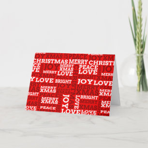 Tarjeta Festiva Guión único rojo de Navidades no tradicionales