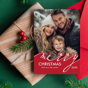 Tarjeta Festiva Guión verde estilo Felices Fiestas