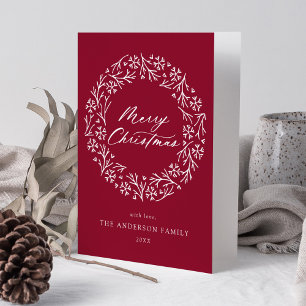Tarjeta Festiva Guirnalda de copo de nieve elegante Arándano No fo