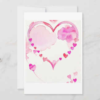 Tarjeta Festiva Guirnalda de Corazones Rosa Pastel, Decoración par