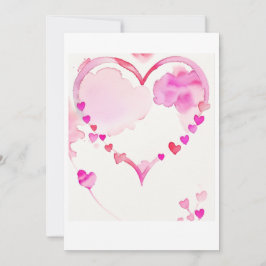 Tarjeta Festiva Guirnalda de corazones rosados pastel, decoración 