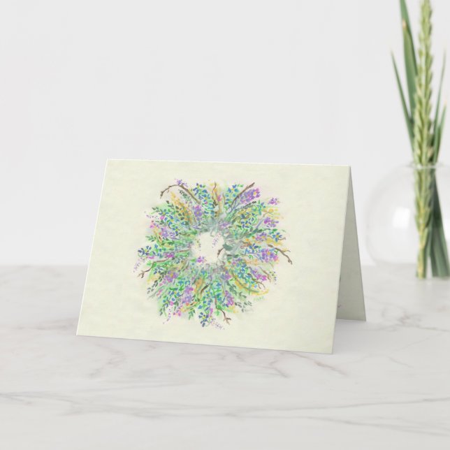 Tarjeta Festiva Guirnalda de la primavera (Anverso)