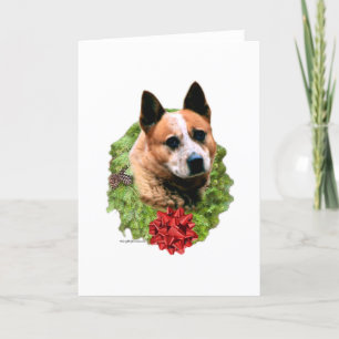 Tarjeta Festiva Guirnalda de perro de ganado australiano