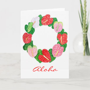 Tarjeta Festiva Guirnalda del Anthurium