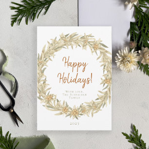 Tarjeta Festiva Guirnalda floral alpina Edelweiss
