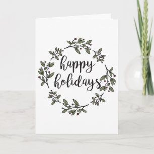 Tarjeta Festiva Guirnalda floral simple