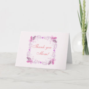 Tarjeta Festiva Guirnalda rosa y morada de flores