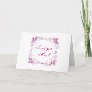 Tarjeta Festiva Guirnalda rosa y morada de flores