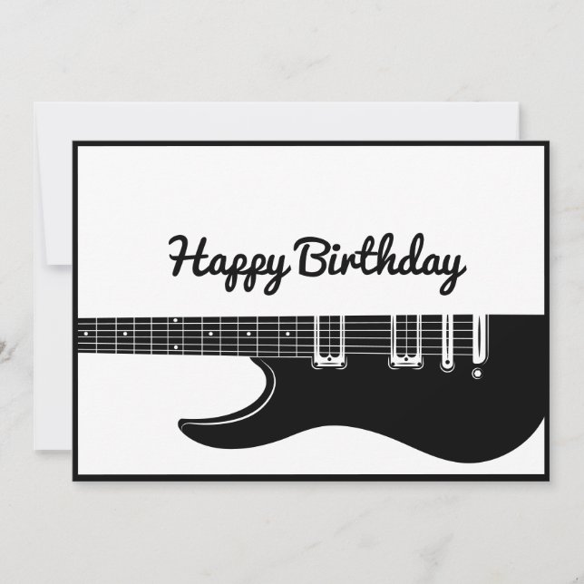 Tarjeta Festiva Guitar Happy Birthday (Anverso)