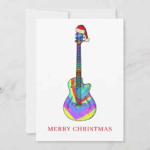 Tarjeta Festiva Guitarra de Navidades coloridos