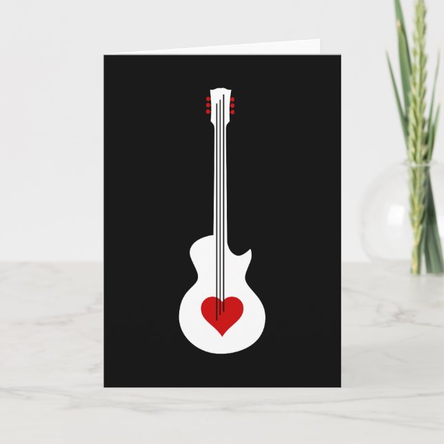 Tarjeta Festiva Guitarra del corazón (Anverso)