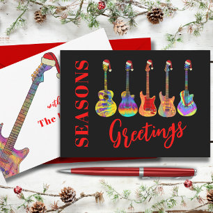 Tarjeta Festiva Guitarras vistiendo saludos de la temporada de San
