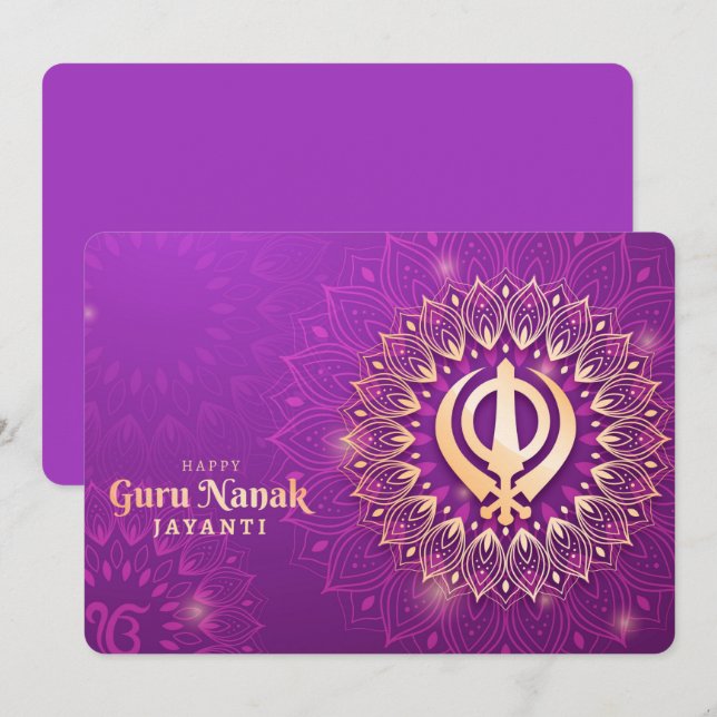 Tarjeta Festiva Guru Nanak (Anverso / Reverso)