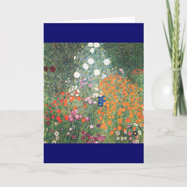 Tarjeta Festiva Gustav Klimt Blumengarten (Anverso)