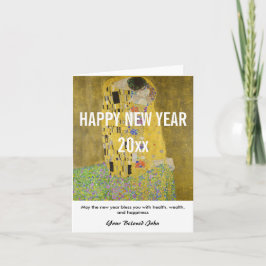Tarjeta Festiva Gustav Klimt - Feliz Año Nuevo con el beso
