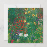 Tarjeta Festiva Gustav Klimt - Jardín de granja con girasoles<br><div class="desc">Gustav Klimt - Jardín de granja con girasoles</div>