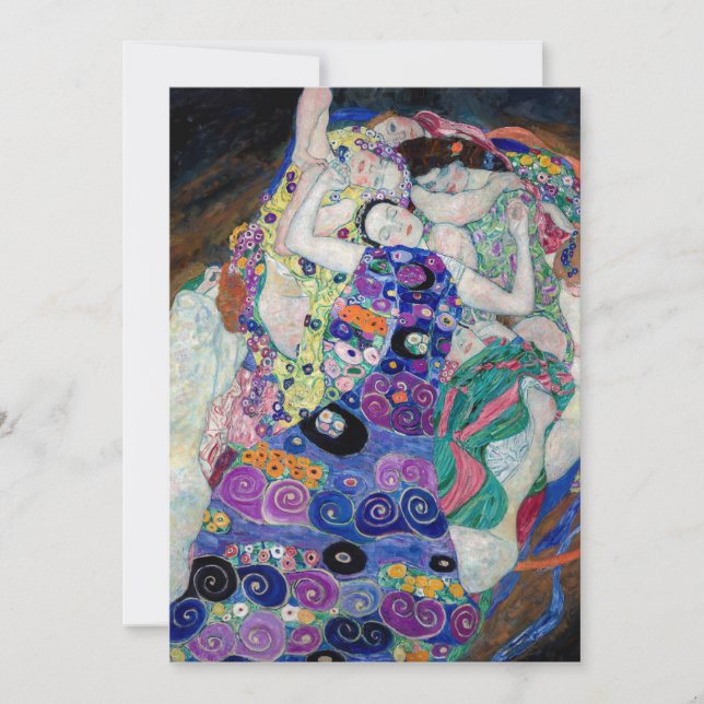 Tarjeta Festiva Gustav Klimt Pintando La Virgen (Anverso)