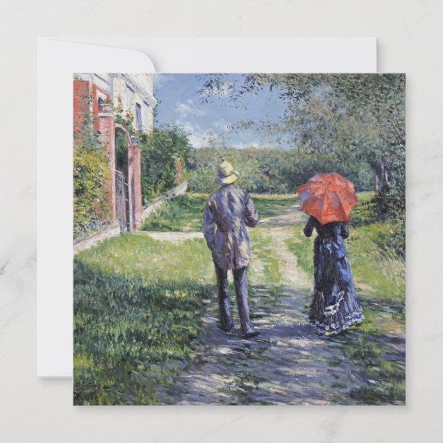 Tarjeta Festiva Gustave Caillebotte - El Camino Alto (Anverso)