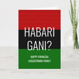 Tarjeta Festiva HABARI GANI Kwanzaa personalizado moderno