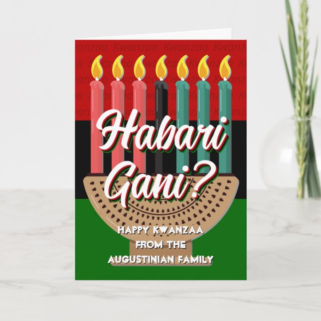 Tarjeta Festiva HABARI GANI Personalizado Kwanzaa (Anverso)