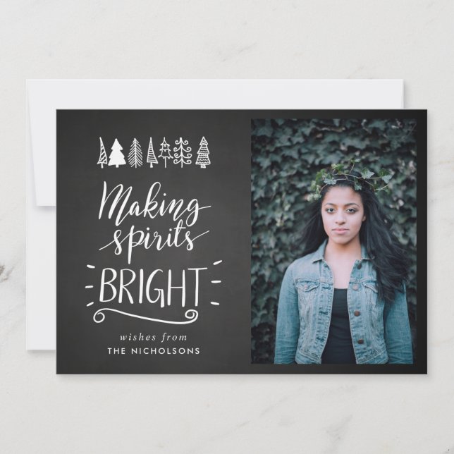 Tarjeta Festiva Hacer brillar a los espíritus | Foto de Navidades  (Anverso)