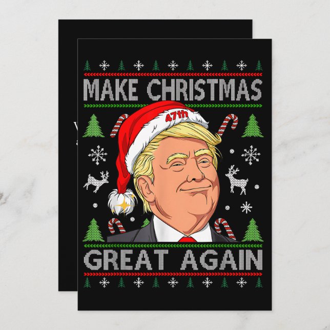 Tarjeta Festiva Hacer grandes Navidades a los Navidades de Trump n (Anverso / Reverso)
