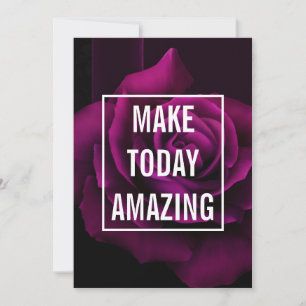Tarjeta Festiva Hacer que hoy sea asombroso el Rosa púrpura Inspir