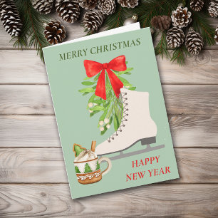 Tarjeta Festiva Hacer recuerdos de patinaje sobre hielo en una Nav