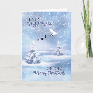 Tarjeta Festiva Hacer un alegre ruido con los Navidades de Geese