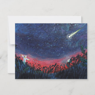 Tarjeta Festiva Hacer un deseo en un Ilustracion de una estrella d