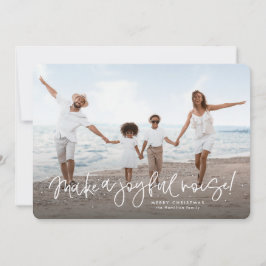 Tarjeta Festiva Hacer un ruido alegre, linda foto de Navidades rel