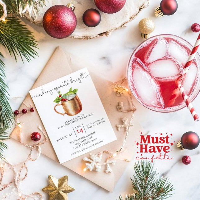 Tarjeta Festiva Haciendo Fiestas de cócteles a los Navidades Brill (Subido por el creador)