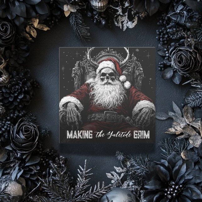 Tarjeta Festiva Haciendo lúgubre la temporada navideña | Santa Esq (Subido por el creador)