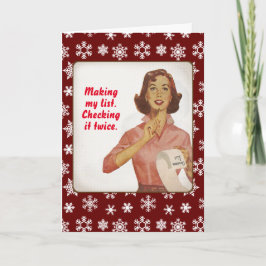 Tarjeta Festiva Haciendo mi lista, comprobándola dos veces la tarj