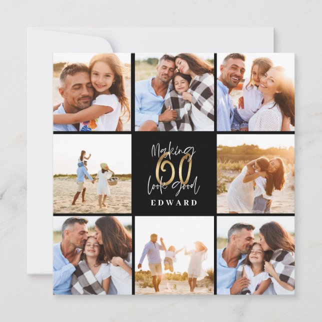 Tarjeta Festiva Haciendo que 60 parezca un buen cumpleaños de foto (Anverso)