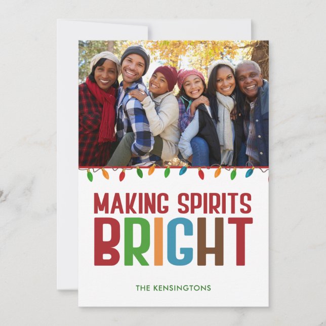 Tarjeta Festiva Haciendo que los espíritus brillen Navidades Festi (Anverso)
