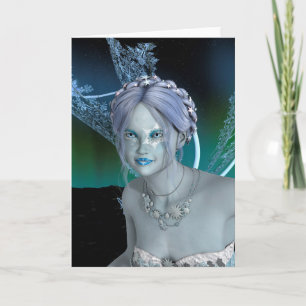 Tarjeta Festiva Hada de Nieve de Fantasía