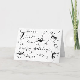 Tarjeta Festiva Hadas de Arte Felices Fiestas