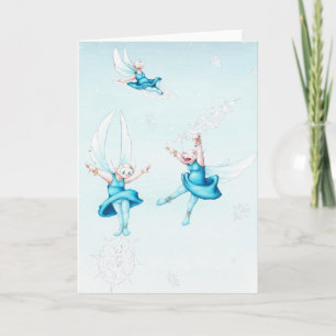 Tarjeta Festiva Hadas de la Nieve