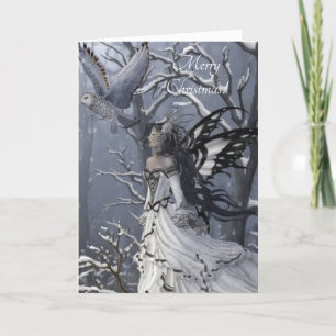 Tarjeta Festiva hadas de mariposa de invierno