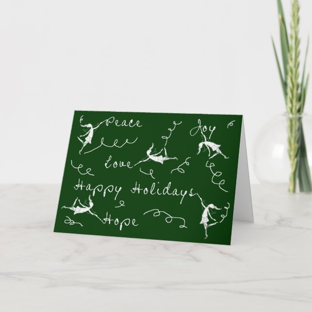 Tarjeta Festiva Hadas del arte buenas fiestas (Anverso)