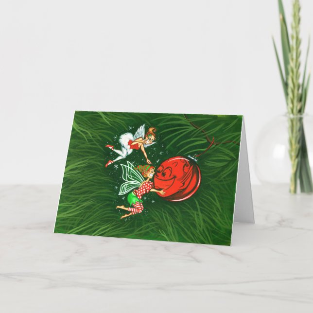 Tarjeta Festiva Hadas del ornamento (Anverso)